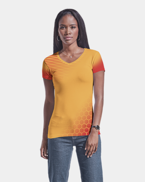 Ladies V-Neck T-shirt Custom Design